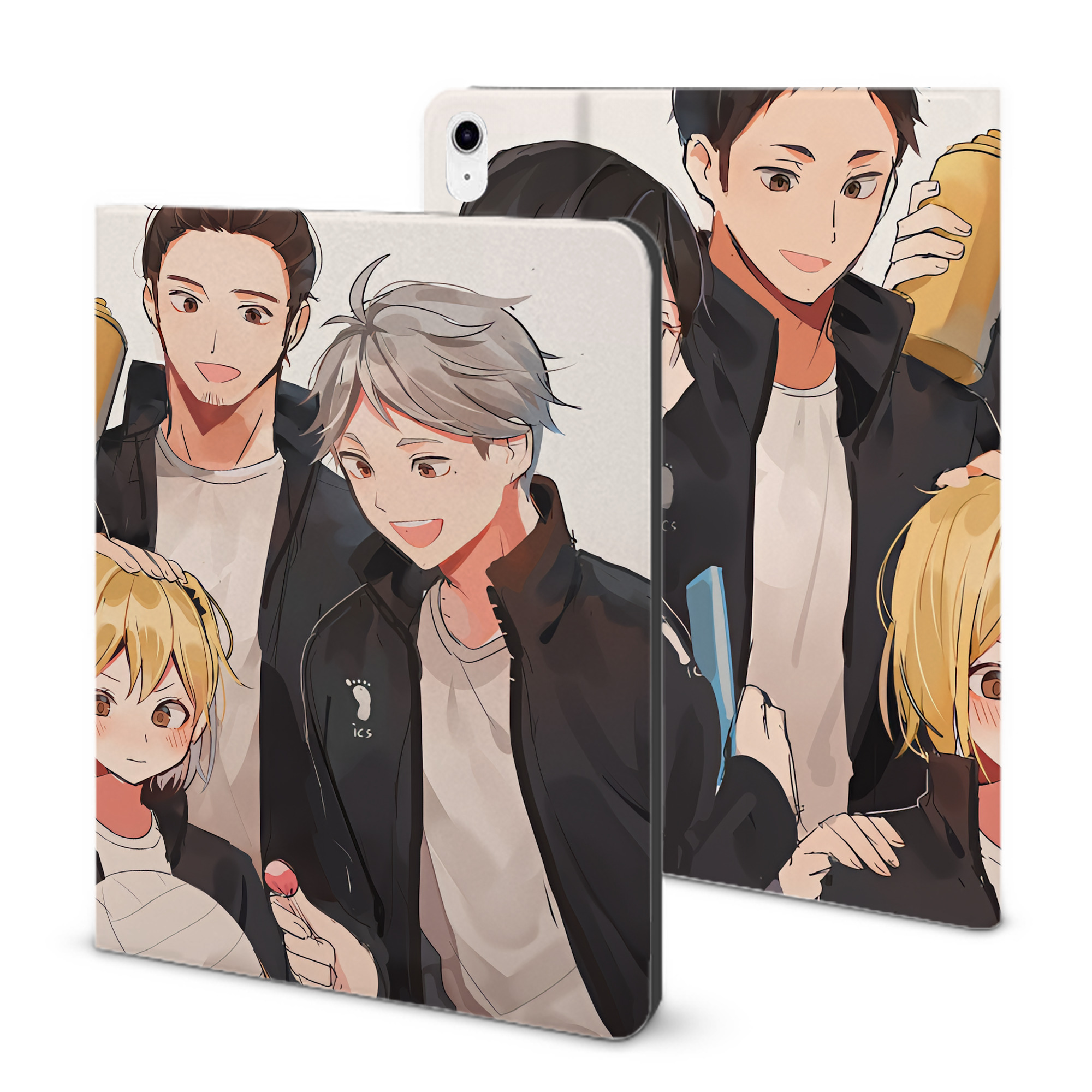 （画像用） ハイキュー!! Haikyu!! IPad ケース ブック型 PUレザー TPU 耐衝撃 軽量 薄型 ペン収納なし 全面保護 IPad 各モデル対応